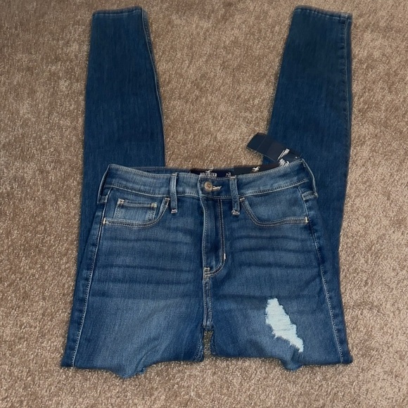 Hollister HIGH-RISE Distressed Medium WASH SUPER SKINNY JEANS. Size 25 GG - Picture 2 of 6